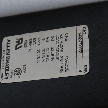 Hoffman A84XM4EW18FTC 84x158x18 Electrical Enclosure W/Backplate&400A Disconnect