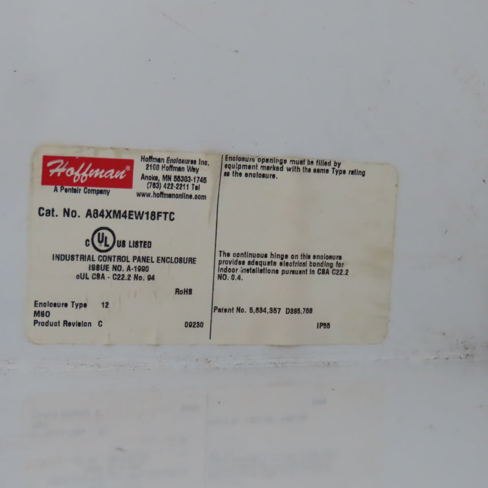 Hoffman A84XM4EW18FTC 84x158x18 Electrical Enclosure W/Backplate&400A Disconnect