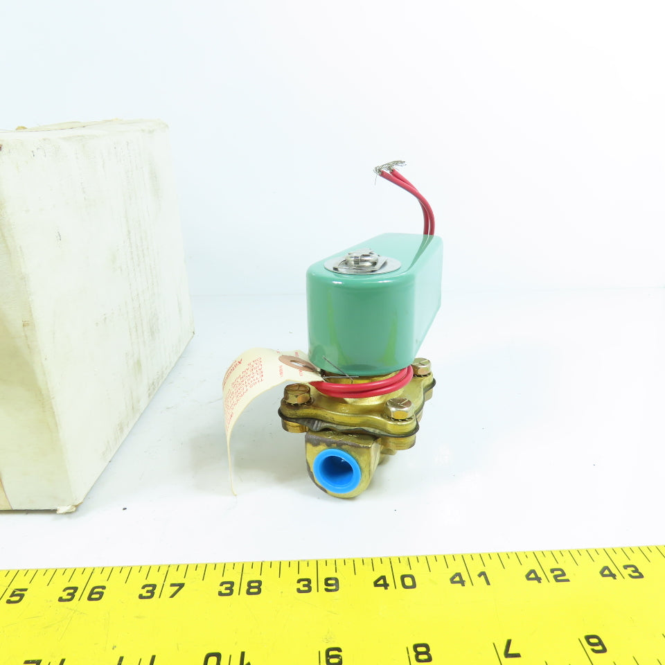 Asco HV2107271 3/8" NPT Brass Solenoid Valve 120V Coil (Air, Gas, Oil, Water)