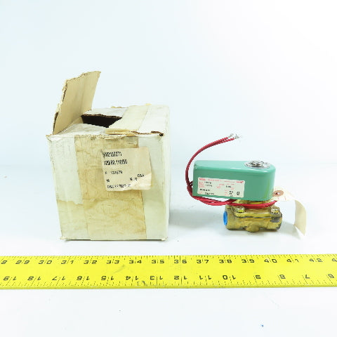 Asco HV2107271 3/8" NPT Brass Solenoid Valve 120V Coil (Air, Gas, Oil, Water)