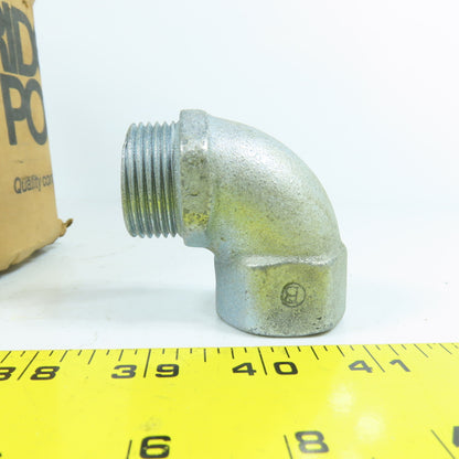 Bridgeport 1503 90° Degree Elbow Adapter 1" Male x 1" Female (Ridged) Box Of 10