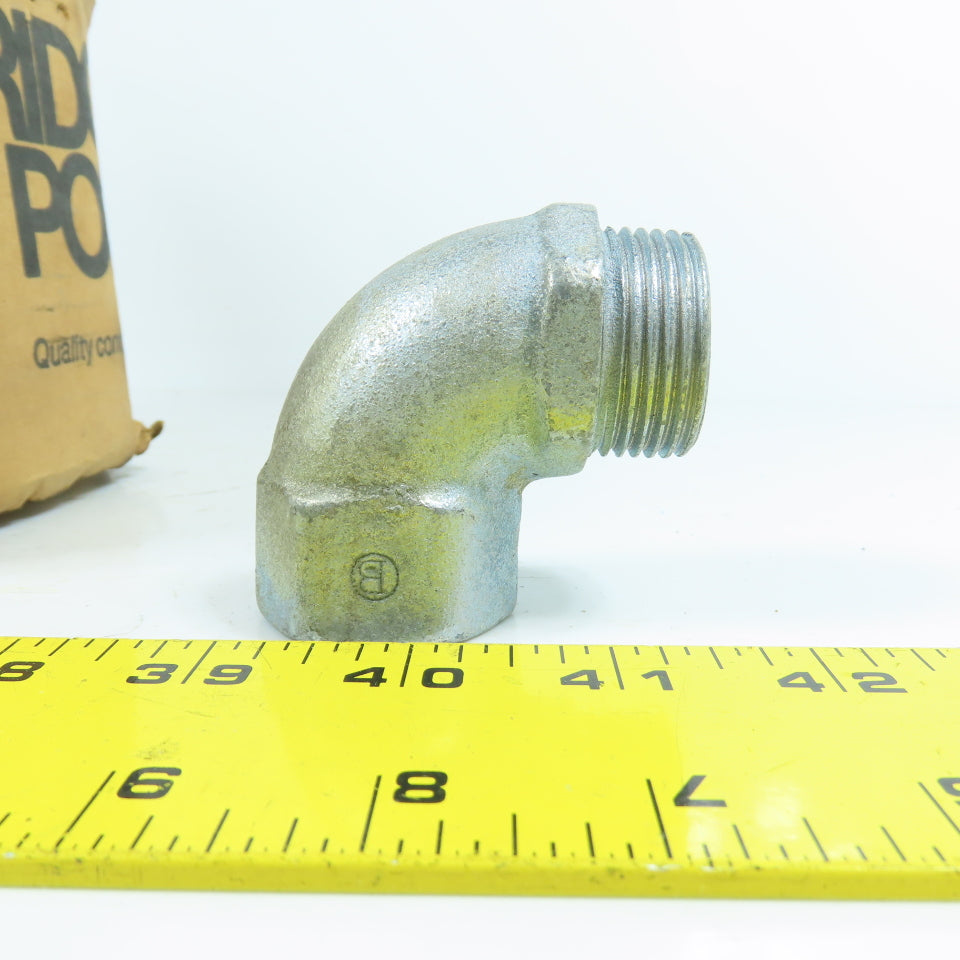 Bridgeport 1503 90° Degree Elbow Adapter 1" Male x 1" Female (Ridged) Box Of 10