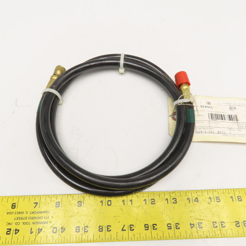 Hypertherm 024061 Hose Assembly 1/4" Swivel Blk W/Grn #4 5'