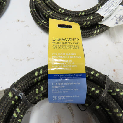 Whirlpool 8212486 6' Braided Dishwasher Water Supply Line Hose 3/8" Lot Of 4