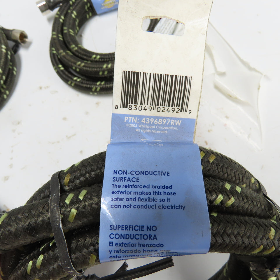 Whirlpool 8212486 6' Braided Dishwasher Water Supply Line Hose 3/8" Lot Of 4