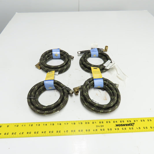 Whirlpool 8212486 6' Braided Dishwasher Water Supply Line Hose 3/8" Lot Of 4