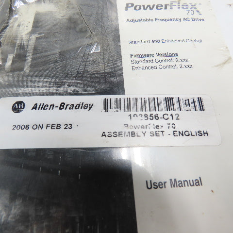 Allen Bradley 193856-C12 Powerflex 70 Assembly Set Manual English
