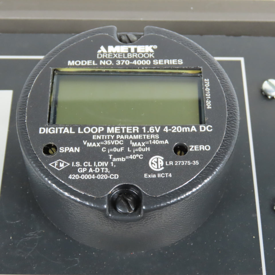 Ametek Drexelbrook 367925 370-4000 Digital Loop Meter W/ 408-8200 Level Control