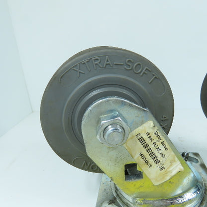 Albion 16XS04201S Xtra-Soft 4x2 Swivel Casters W/ Top Plate 4-1/2" x 4" Lot Of 4