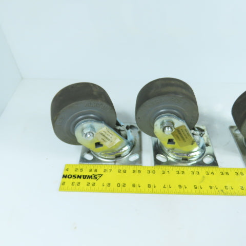 Albion 16XS04201S Xtra-Soft 4x2 Swivel Casters W/ Top Plate 4-1/2" x 4" Lot Of 4