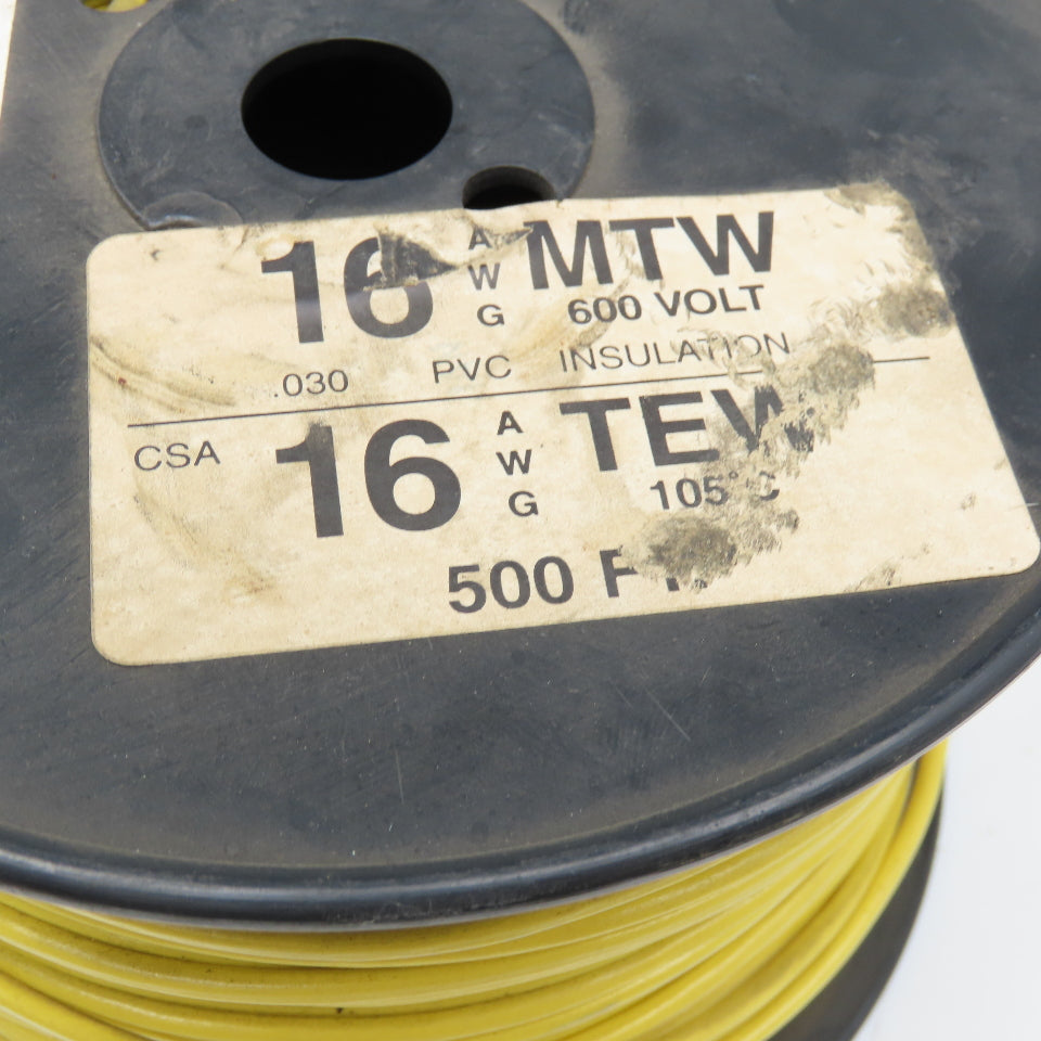 Excel 16AWG 600V Yellow Class K PVC Jacket Cable 500'