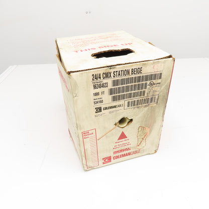 Coleman Cable 962484633 24/4 24AWG 4 Strand CMX Station Wire Beige Approx. 500'