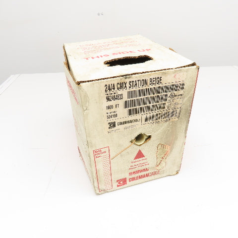 Coleman Cable 962484633 24/4 24AWG 4 Strand CMX Station Wire Beige Approx. 500'