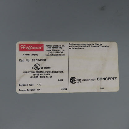 Hoffman CSD24308 24" x 30" x 8" Electrical Enclosure Backplate & 30A Disconnect