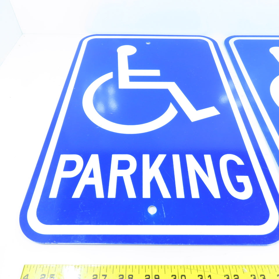 18" H x 12" W Handicap Parking Wheelchair Sign Aluminum Lot of 2