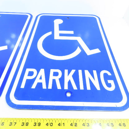 18" H x 12" W Handicap Parking Wheelchair Sign Aluminum Lot of 2
