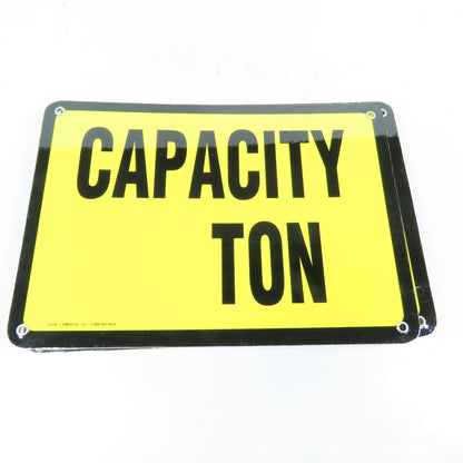 EMED 15216 10" x 7" H Weight Ton Capacity Safety Yellow Plastic Signs Lot Of 7