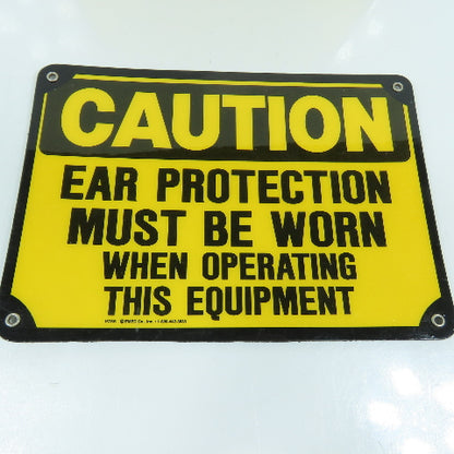 EMED 10"x7" H CAUTION Ear Protection Must Be Worn, Plastic Safety Signs Lot Of 8
