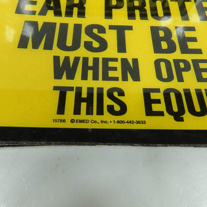 EMED 10"x7" H CAUTION Ear Protection Must Be Worn, Plastic Safety Signs Lot Of 8