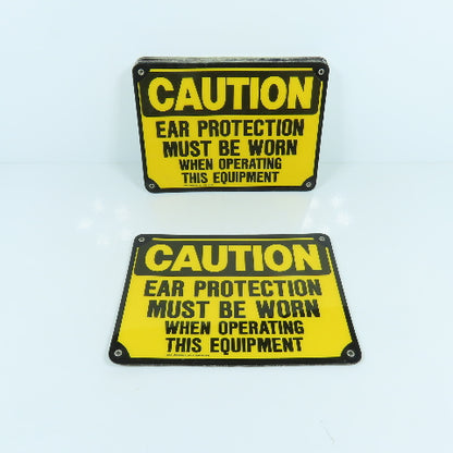 EMED 10"x7" H CAUTION Ear Protection Must Be Worn, Plastic Safety Signs Lot Of 8