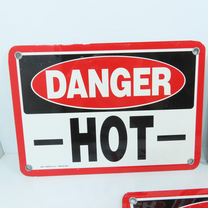 EMED 10" x 7" H DANGER HOT Aluminum Safety Signs Lot Of 5