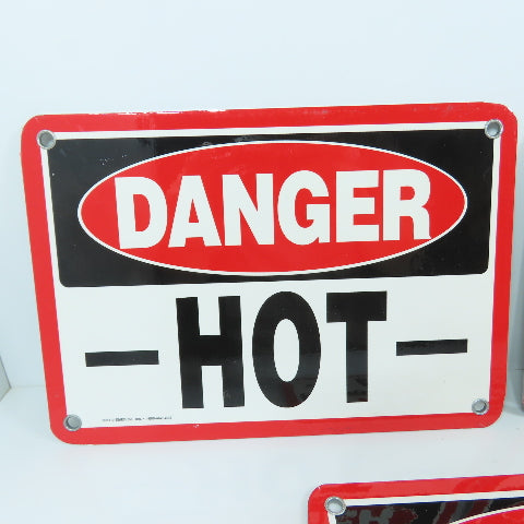 EMED 10" x 7" H DANGER HOT Aluminum Safety Signs Lot Of 5