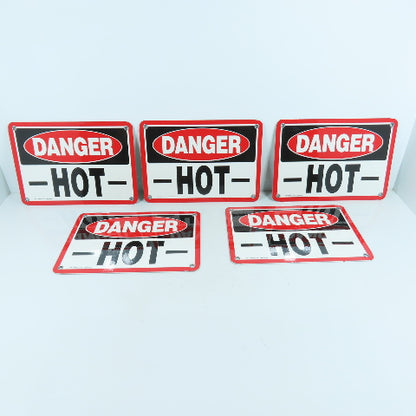 EMED 10" x 7" H DANGER HOT Aluminum Safety Signs Lot Of 5