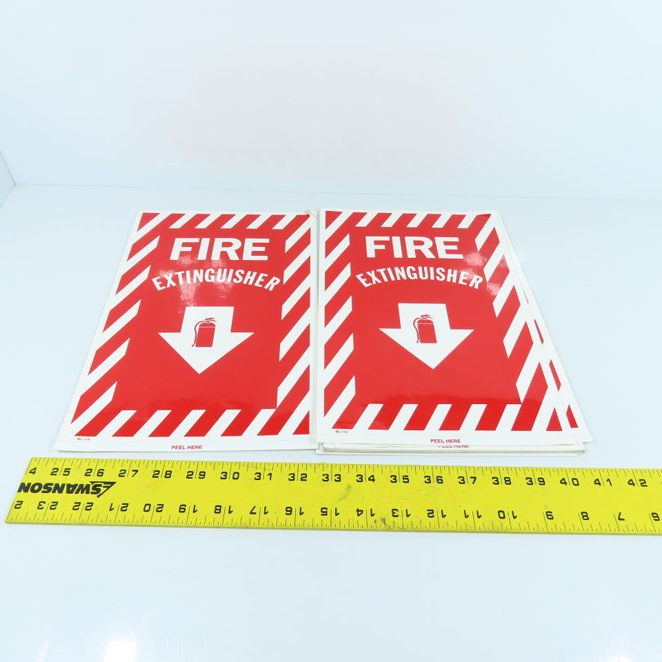 12" x 8" (Peel & Stick) Fire Extinguisher Safety Sign Decals Lot Of 14