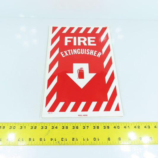 12" x 8" (Peel & Stick) Fire Extinguisher Safety Sign Decals Lot Of 14