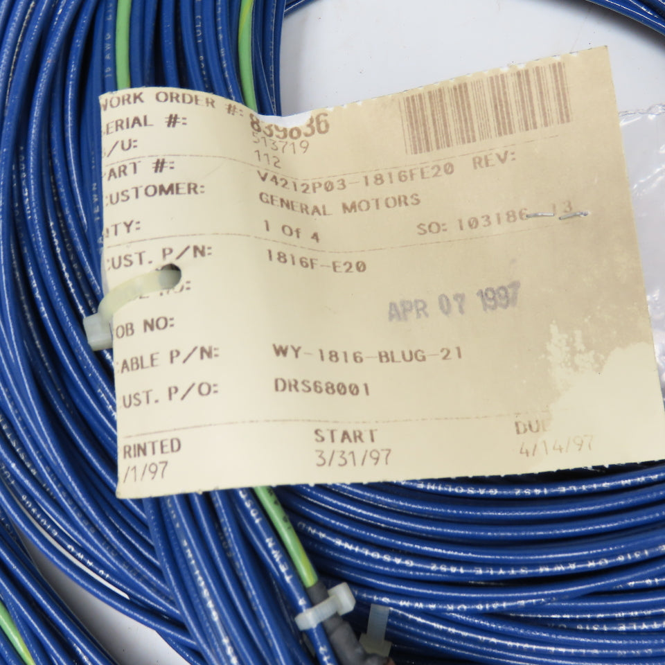 Sine 20 Position 40mm Circular Grounded Shell 16AWG Wire Cable Assembly 20'