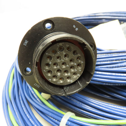 Sine 20 Position 40mm Circular Grounded Shell 16AWG Wire Cable Assembly 20'