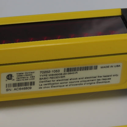 Omron MS4800B-20-0840-R Receiver W/MS4800B-20-0840-X Transmitter Light Curtain
