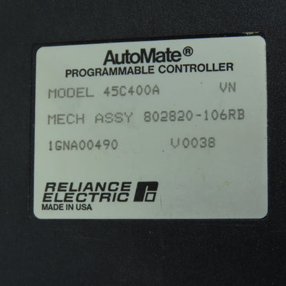 Reliance 45C400A AutoMate 40 Logic Processor Module W/ J3140A Manual