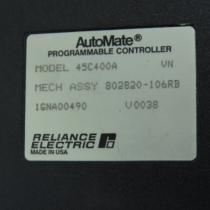 Reliance 45C400A AutoMate 40 Logic Processor Module W/ J3140A Manual