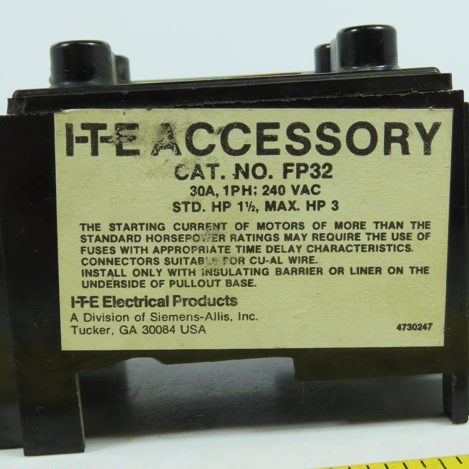 Siemens FP32 I-T-E Accessory Fuse Block 30A Single Phase 240VAC