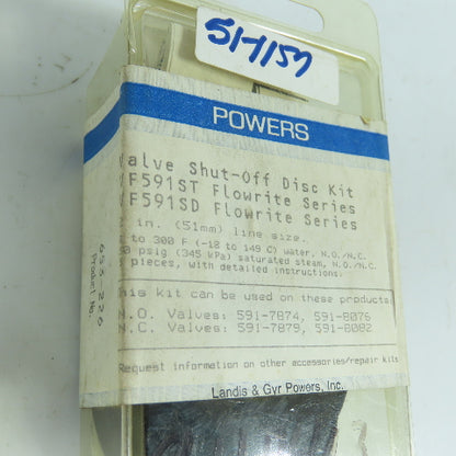 Powers VF591ST 653-226 Valve Shut-Off Disc Kit Flowrite Series SEALED