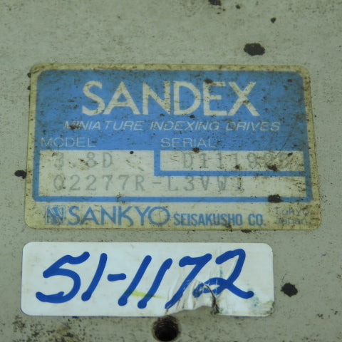 Sankyo 8D-02277R-L3VW1 Sandex Miniature Indexer Gearbox 12 x 16mm Shaft