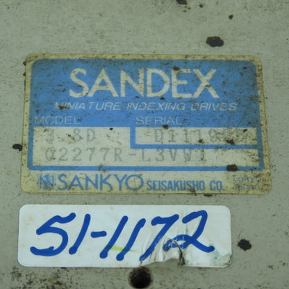 Sankyo 8D-02277R-L3VW1 Sandex Miniature Indexer Gearbox 12 x 16mm Shaft