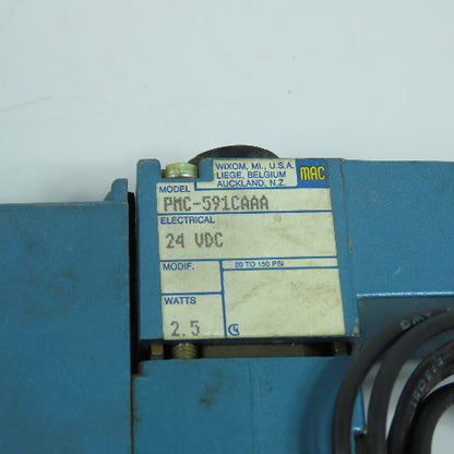 MAC 825C-PM-591CA-552 5/3 Pneumatic Solenoid Valve 150PSI 24VDC Coil