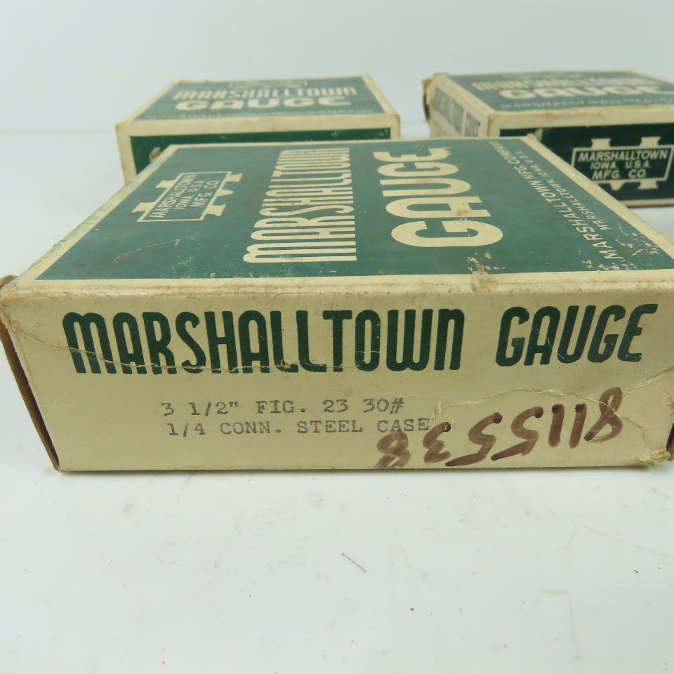 Marshalltown Gauge 3-1/2" Fig. 23 30# 1/4" Conn. Steel Case 0-30 Guage Lot Of 4