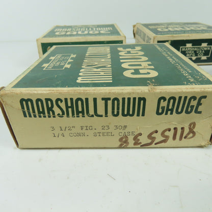 Marshalltown Gauge 3-1/2" Fig. 23 30# 1/4" Conn. Steel Case 0-30 Guage Lot Of 4