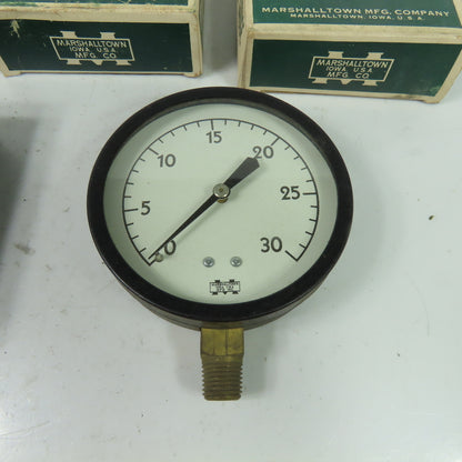 Marshalltown Gauge 3-1/2" Fig. 23 30# 1/4" Conn. Steel Case 0-30 Guage Lot Of 4