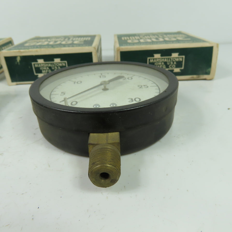 Marshalltown Gauge 3-1/2" Fig. 23 30# 1/4" Conn. Steel Case 0-30 Guage Lot Of 4