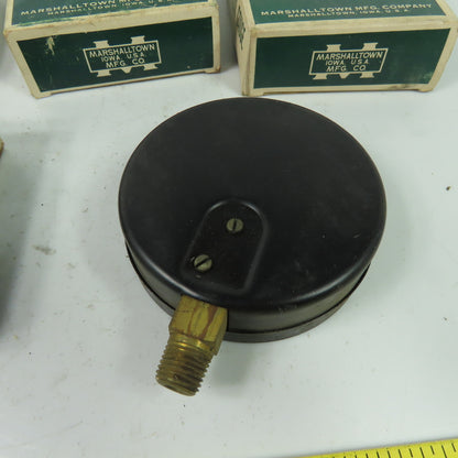 Marshalltown Gauge 3-1/2" Fig. 23 30# 1/4" Conn. Steel Case 0-30 Guage Lot Of 4