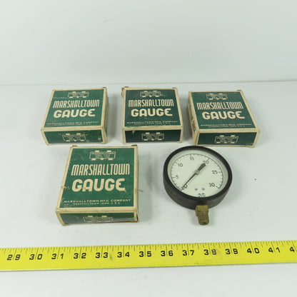 Marshalltown Gauge 3-1/2" Fig. 23 30# 1/4" Conn. Steel Case 0-30 Guage Lot Of 4