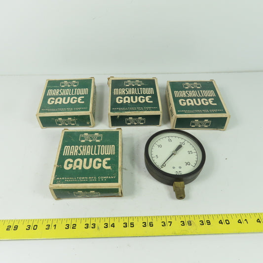 Marshalltown Gauge 3-1/2" Fig. 23 30# 1/4" Conn. Steel Case 0-30 Guage Lot Of 4