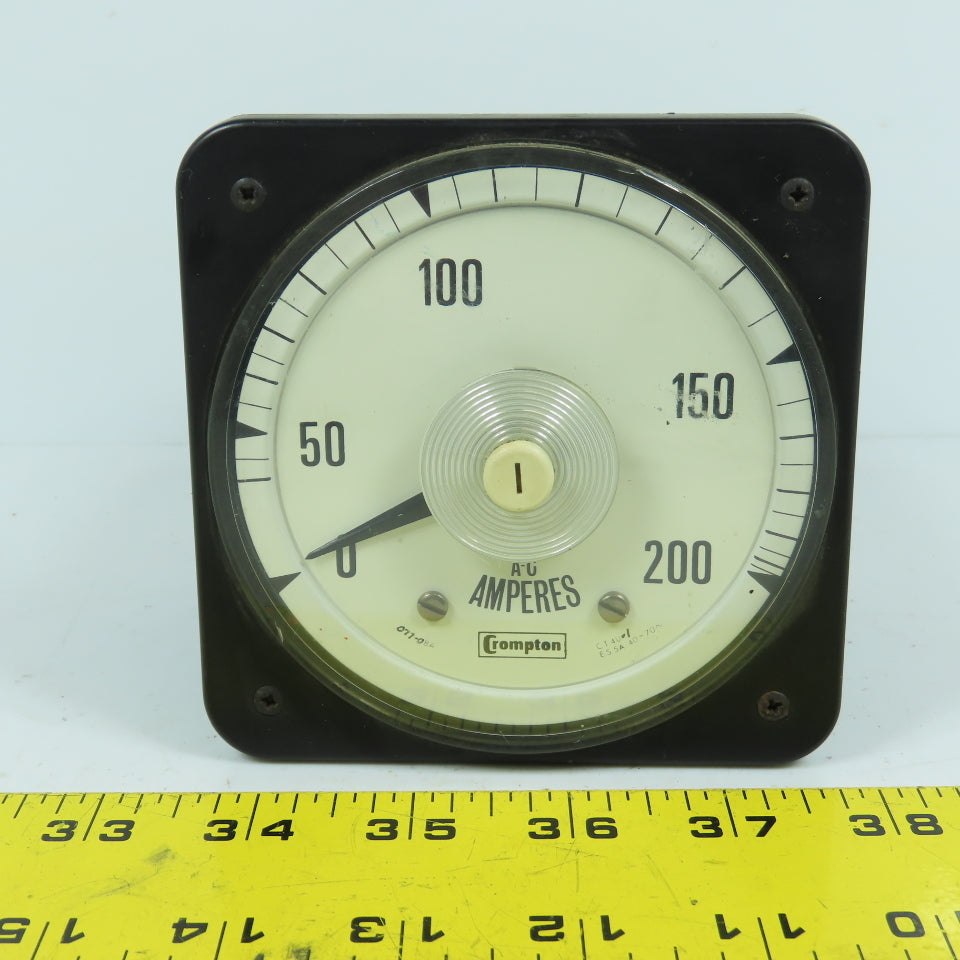Crompton 08AA LSRL 0-200 Amperes Panel Mount Meter Gauge Type 077