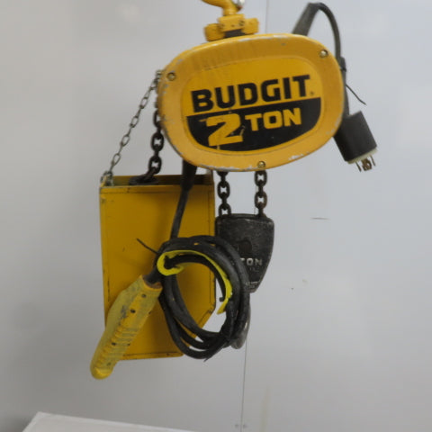 Budgit 115847-7 2 Ton 4000lb Electric Chain Hoist 15' Travel 8 FPM 230/460V 3Ph