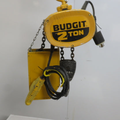 Budgit 115847-7 2 Ton 4000lb Electric Chain Hoist 15' Travel 8 FPM 230/460V 3Ph