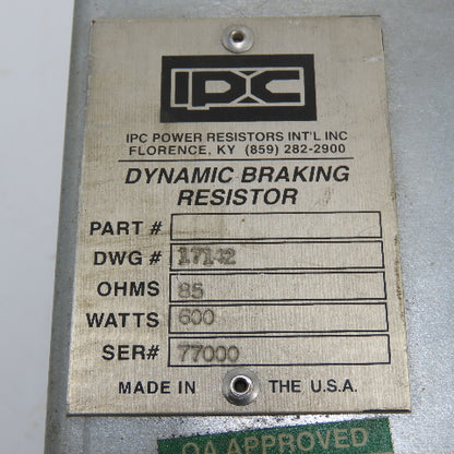 IPC 17142 Dynamic Braking Resister 600W 85 OHMS